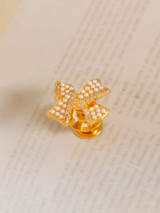 18K gold [pin brooch] Brass Cubic Zirconia Butterfly Minimalist Brooch